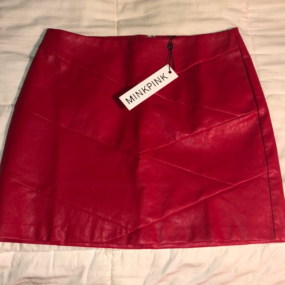 Red Pleather Skirt